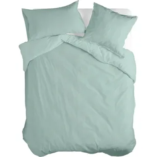 Basic Bettbezug Minze 155 x 220 cm 100% Baumwolle Hergestellt in Europa - Türkis