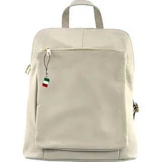 FLORENCE Rucksack Damen Echtleder Cityrucksack Beige