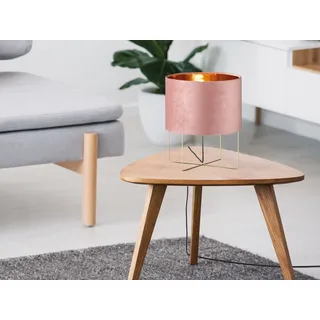 Fischer & Honsel Tischleuchte Aura Ø 24cm Samt Rosé / Gold