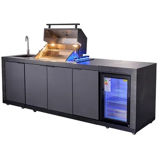 Goriller Outdoorküche King , Schwarz , Metall , 263x90x70 cm , Ce , Grills, Gasgriller