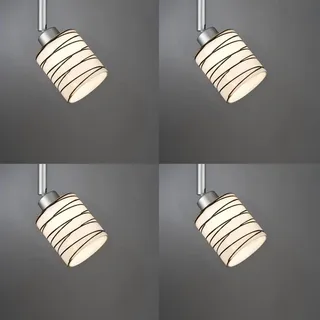 4 x Paulmann Lampenschirm E14 Öffnung ca. 3 cm Wobble Zyli Glas Ersatzglas, Schirm, Ersatzschirm Zylinder Form Streifen schwarz