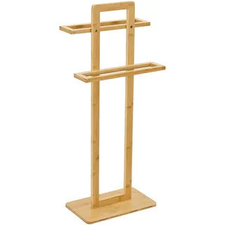 [en.casa] Handtuchständer Træna , Naturfarben , Holz , 33.5x85x20 cm , Badezimmer, Badezimmerausstattung, Handtuchhalter