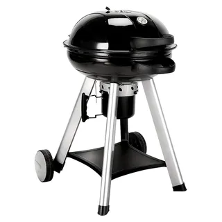 NEO Holzkohle-Kugelgrill mit klappbarem Deckel Ø 57 cm Thermometer Schwarz - Schwarz