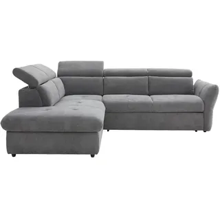 Stylife Ecksofa , Dunkelgrau , Textil , Ottomane links, L-Form , 254x224 cm , Stoffauswahl, seitenverkehrt erhältlich , Wohnzimmer, Sofas & Couches, Wohnlandschaften, Ecksofas