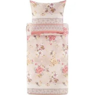 Bassetti Baumwollsatin-Bettwäsche-Garnitur HANAMI Farbe BEIGE 41 Größe 155x220+80x80 AL - Beige