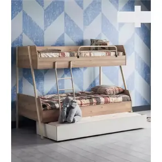 Dreifaches Etagenbett Bett Hochbett Doppelstockbett mit drei Schlafplätzen - Braun