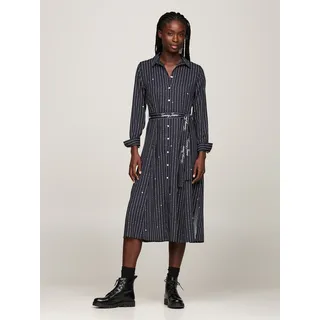 Tommy Jeans Strickkleid »TJW STRDST BELTED MIDI DRESS EXT«, mit Gürtel, Streifen-Muster TOMMY JEANS black mountain stardust