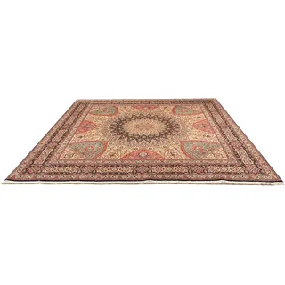 morgenland Orientteppich »Perser - Täbriz - Royal quadratisch - 253 x 250 cm - mehrfarbig«, quadratisch, 7 mm Höhe, Wohnzimmer, Handgeknüpft, Einzelstück mit Zertifikat, bunt