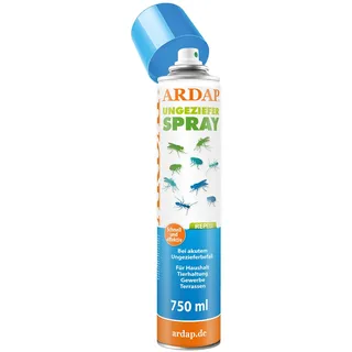 ARDAP Repell Ungezieferspray 750ml - Insektenspray bei akutem Ungezieferbefall - Abwehrend bei Insektenbefall - Insektenspray Wohnung - Schädlingsfrei - Wirkt schnell & effektiv (PT19)