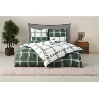 otto home my home Wendebettwäsche »Karo« 2 Stk., tlg. karierte Bettwäsche, aus Baumwolle, Bettwäsche mit Wendeoptik, grün