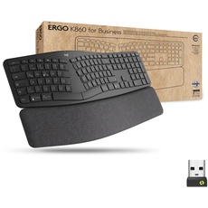 Bild ERGO K860 for Business geteilte kabellose Tastatur, US QWERTY-Layout - Graphit