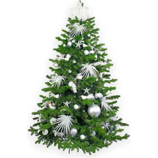 Geschmückter künstlicher weihnachtsbaum mit 109 Stk Kugeln POLAR WHITE II 210 cm mit Metallständer - Bunt