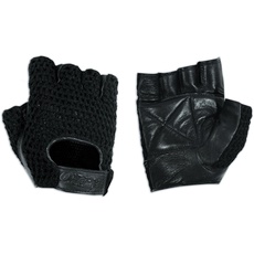 A-Pro Fingerless Biker Gloves Soft Net leather Cowhide Motorbike Punk Drive Black 3XL