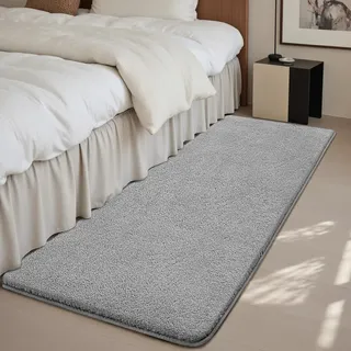 Sour Lemon Teppich Wohnzimmer Grau Teppich Schlafzimmer 80x150 cm Kurzflor Waschbar rutschfest Flauschig Teppiche Gegend Läufer Teppiche Carpet für Jugendzimmer Kinderzimmer
