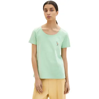 TOM TAILOR Damen T-Shirt mit Vogel-Stickerei