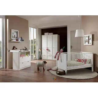 Wimex Babyzimmer-Komplettset »Helsingborg«, (Set, 3 tlg.), Bett + Wickelkommode + 3 trg. Schrank, weiß