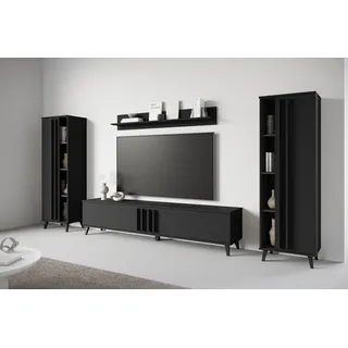 Home Affaire INOSIGN Wohnwand »Helsinki, Modernes Möbelset« Komplett-Set, 4 Stk. tlg., schwarz