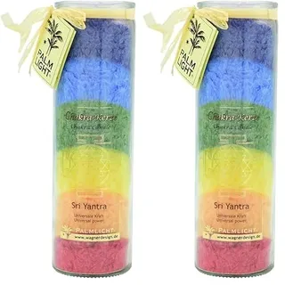 Palm Light Chakra Kerze, Bunt (Packung mit 2)