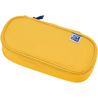 Oxford Federmäppchen für Mädchen und Jungen, oval, mit Stiftehalter, langlebig, gelb