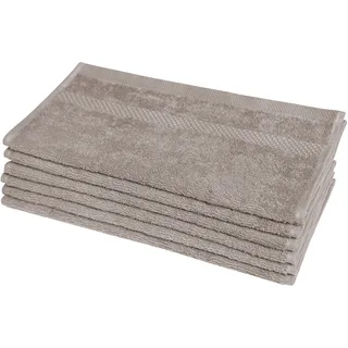 Gästehandtuch DYCKHOFF "Planet", grau (taupe), B:30cm L:50cm, Walkfrottier, Obermaterial: 100% Baumwolle, Handtücher, Gästehandtuch