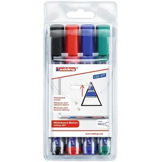 edding 363 Whiteboardmarker Set - bunte Farben - 4 Whiteboard Stifte - Keilspitze 1-5 mm - Boardmarker abwischbar - für Whiteboard, Flipchart, Magnettafel, Memoboard - Sketchnotes - nachfüllbar