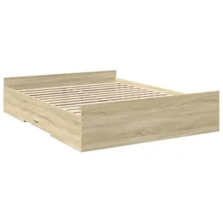 vidaXL Bettgestell mit Schubladen Sonoma-Eiche 160x200cm Holzwerkstoff - Braun