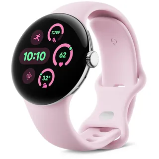 Pixel Watch 3 41 mm Bluetooth + LTE polished silver Sportarmband rose quartz