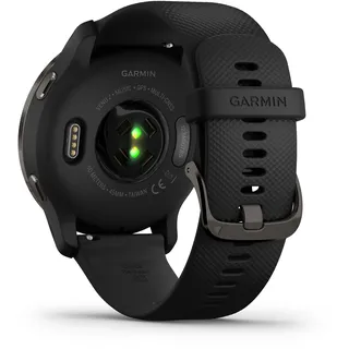 Garmin Venu 2 BT 45,4 mm Edelstahlgehäuse schwarz Silikonarmband schwarz M