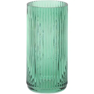 KAYLETIN Gerippte Glasvase, grüne Glasvasen für Blumen, Blumenvasen für Blumenstrauß, moderne gerippte Vase für Schlafzimmer, Wohnzimmer, Büro, Regal, 20 cm