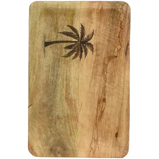 Ambia Home Dekoteller , Naturfarben , Holz , Mangoholz , rechteckig , 20x2x30 cm , Dekoration, Dekoartikel, Dekoteller & -tabletts