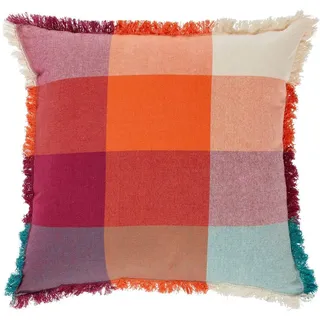 Atmosphera - Madras-Kissen mit fransen Yucatan 45x45cm