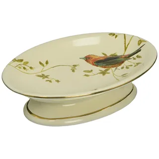 Avanti Linens, Seifenschale, Badezimmer-Zubehör, von der Natur inspirierte Heimdekoration (vergoldete Vogel-Kollektion)