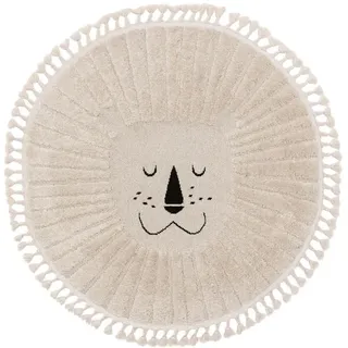 Lytte Kinderteppich Momo Cream ø 120 cm rund , Creme , Textil , Animalprint , Rund , 120x120 cm , Oeko-Tex® Standard 100 , wasserabweisend , Teppiche und Böden, Teppiche, Kinderteppiche