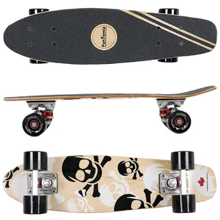 FunTomia Mini-Board Cruiser Skateboard 57cm aus 7-lagigem kanadischem Ahornholz inkl. ABEC-9 Kugellager - mit oder Ohne LED Rollen