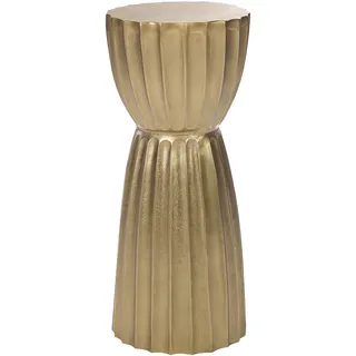 Beliani Beistelltisch gold rund 24 cm Anik-Optik in Säulen-Form Retro Industriell Einbeinig Wohnzimmer, Ausstattung Möbel Blumenständer - Gold