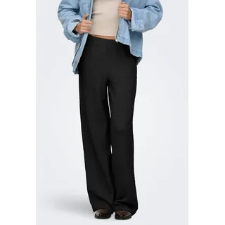 Schlupfhose ONLY "ONLILSE PANT STRUCTURE JRS NOOS", Damen, Gr. S, N-Gr, schwarz, Jersey, Obermaterial: 100% Polyester, unifarben, regular fit lang, Hosen Schlupfhose, Kunstfaser, regular fit