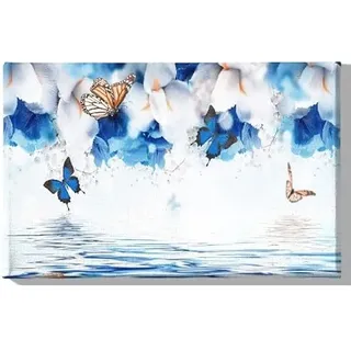 Homemania HM20KNV45x70-291 Schmetterlings-Tafel mit Tiermotiven für Wohnzimmer, Schlafzimmer, Mehrfarbig, Polyester, Holz, 45 x 3 x 70 cm