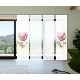 home in green MELIORA Schiebegardine Paneelwagen 60 x 245 cm rose 4 Stk.