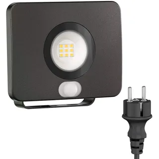 ledscom.de LED Gartenstrahler WEGA für außen, IP44, Bewegungsmelder, Stecker, schwarz, 11,4 W, 944lm, warmweiß, Bewegungsmelder, Led, Strahler, Aussen, Außen, Lampe, Scheinwerfer, Lampe