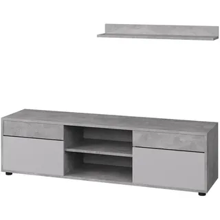 Vicco Wohnwand Berno Beton/Weiß 2 Teile, Model 57824 - Grau, Weiß