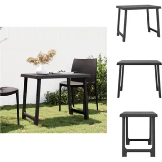 vidaXL Campingtisch Anthrazit 79x56x64 cm PP Holzoptik - Gartentische - Grau