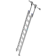 Stufen-Regalleiter, aluminium, fahrbar, 9 Stufen