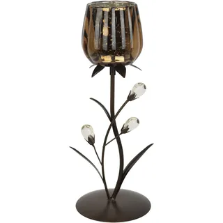 I.GE.A. Kerzenleuchter Kerzenhalter Metall Braun