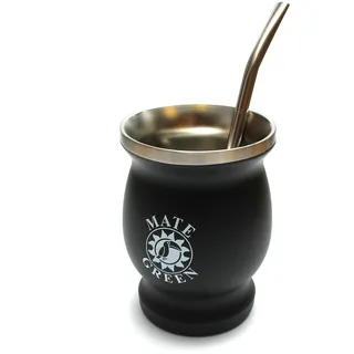 Mate Green Yerba Mate Tee Cup Set ● Cup 220ml, Stainless Steel Straw Bombilla for Mate Tea 19cm, Double Wall Insulated Cup ● Dishwasher Safe and Durable