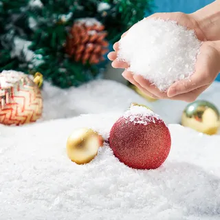 JOYIN Künstliche Schneeflocken aus Kunststoff, 283 g, für Weihnachtsbaum, Dekoration, Party, Zuhause, Urlaub, Dekoration und weiße Displays, 2 Stück