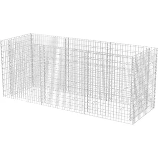 vidaXL Gabionen-Hochbeet Stahl 270×90×100 cm - Silber