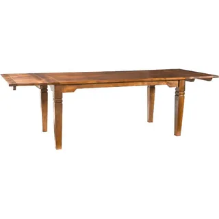 MASSIVMOEBEL24.DE Esstisch mit Ansteckplatten Akazie 140-180/220x90x76 honig lackiert OXFORD #0119 - Hellbraun