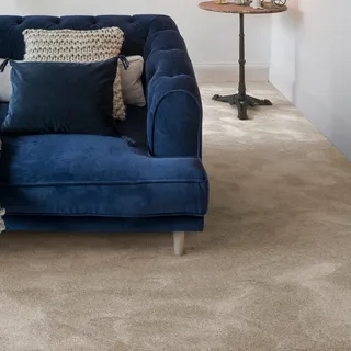 Andiamo Teppichboden "Levin, Velours, Gesamthöhe 10 mm, Luxusklasse LC2" rechteckig Uni Farben, Breite 400 cm oder 500 cm, weiche Qualität, schlamm