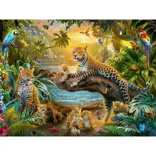 Ravensburger 17435 - Leopardenfamilie im Dschungel, Puzzle, 1500 Teile