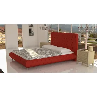 Wasserbett Bett Betten Komplett Lederbett Polsterbett mit Matratze Chesterfield - Schwarz